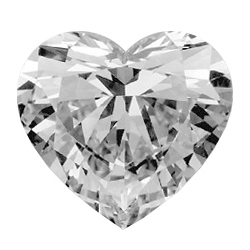 0.50 Carats, Heart Diamond with Very Good Cut, H Color, SI1 Clarity and Certified by GIA