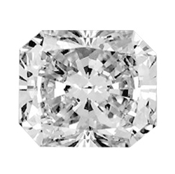 0.90 Carats, Radiant Diamond with Ideal Cut, H Color, SI1 Clarity and Certified by GIA