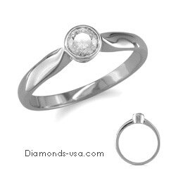 Picture of Low Profile Bezel set, solitaire engagement ring