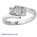 Picture of Embracing emerald cut three stone ring