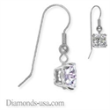 Picture of French wire hinged earrings,Princess diamond