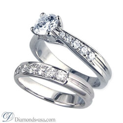 Picture of 1/2 carat side stones Criss Cross bridal ring sets