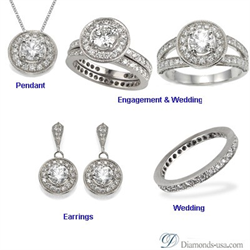 Picture of Bridal rings set with side round diamonds
