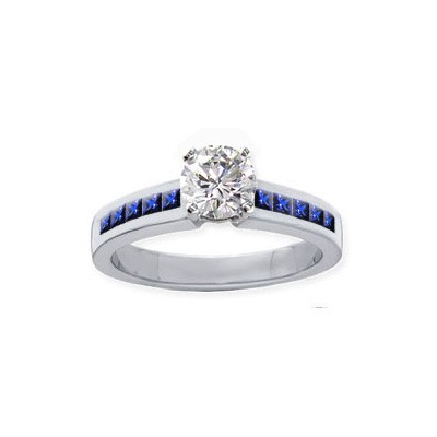 Engagement ring with Royal blue Sapphires