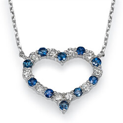 Picture of Diamonds & Sapphires Heart necklace