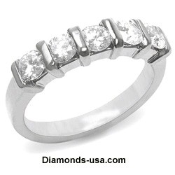 1 carat five round diamonds anniversary ring.