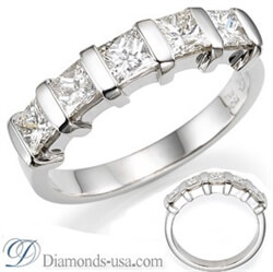 Picture of Anniversary ring, 1.25 carats Princess diamonds.