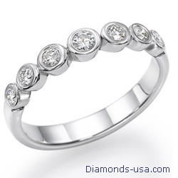 Bezel set wedding or anniversary ring, 0.35 carats