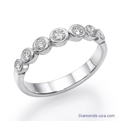 Bezel set wedding or anniversary ring, 0.35 carats