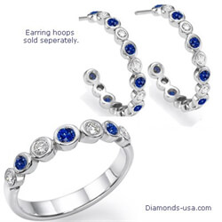 Picture of Seven Diamonds & Sapphires wedding ring