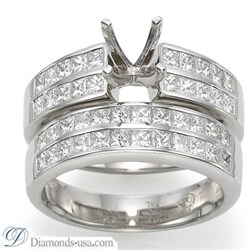 Picture of Wedding ring, 1.50 carat Princess diamonds