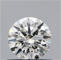 Natural Diamond 0.61 Carats, Round with Excellent Cut, I Color, SI2 Clarity and Certified by HRD