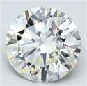 Natural Diamond 2.60 Carats, Round with Excellent Cut, K Color, VVS2 Clarity and Certified by GIA