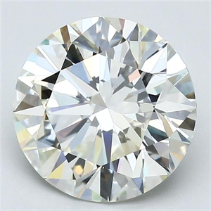 Picture of Natural Diamond 2.60 Carats, Round with Excellent Cut, K Color, VVS2 Clarity and Certified by GIA