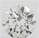 Natural Diamond 0.52 Carats, Round with Excellent Cut, J Color, VVS2 Clarity and Certified by IGI