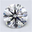 Natural Diamond 3.01 Carats, Round with Excellent Cut, E Color, VS2 Clarity and Certified by GIA