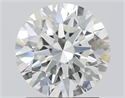 Natural Diamond 1.70 Carats, Round with Excellent Cut, J Color, VVS2 Clarity and Certified by GIA