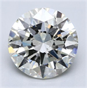 Natural Diamond 2.51 Carats, Round with Excellent Cut, J Color, SI2 Clarity and Certified by GIA