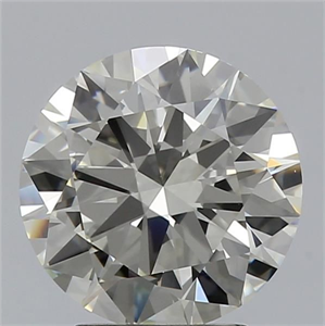 Picture of Natural Diamond 2.51 Carats, Round with Excellent Cut, K Color, IF Clarity and Certified by GIA