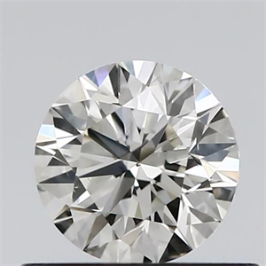 Picture of Natural Diamond 0.52 Carats, Round with Excellent Cut, J Color, VS2 Clarity and Certified by GIA