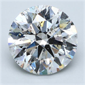 Natural Diamond 3.05 Carats, Round with Excellent Cut, E Color, SI2 Clarity and Certified by GIA