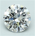 Natural Diamond 2.01 Carats, Round with Excellent Cut, H Color, SI1 Clarity and Certified by GIA