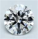 Natural Diamond 1.90 Carats, Round with Excellent Cut, D Color, VVS1 Clarity and Certified by GIA