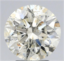 Natural Diamond 3.12 Carats, Round with Excellent Cut, K Color, I1 Clarity and Certified by IGI