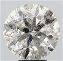 Natural Diamond 5.41 Carats, Round with Excellent Cut, J Color, I1 Clarity and Certified by IGI