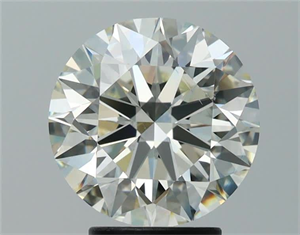 Picture of Natural Diamond 3.37 Carats, Round with Excellent Cut, K Color, VS2 Clarity and Certified by GIA