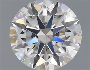 Picture of Natural Diamond 0.53 Carats, Round with Excellent Cut, J Color, VS2 Clarity and Certified by GIA