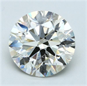 Natural Diamond 4.02 Carats, Round with Excellent Cut, K Color, SI2 Clarity and Certified by GIA