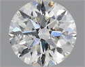 Natural Diamond 0.51 Carats, Round with Excellent Cut, F Color, SI2 Clarity and Certified by IGI