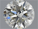 Natural Diamond 0.50 Carats, Round with Excellent Cut, J Color, VS2 Clarity and Certified by IGI