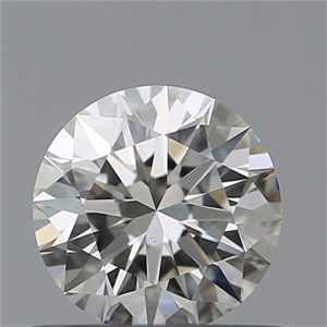 Picture of Natural Diamond 0.53 Carats, Round with Excellent Cut, K Color, VS1 Clarity and Certified by GIA