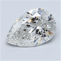 Natural Diamond 1.70 Carats, Pear with  Cut, G Color, SI2 Clarity and Certified by IGI