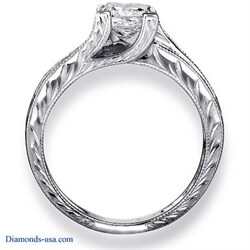 Picture of Hand Engraved Vintage Princess engagement ring settings