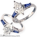 Picture of Accent Baguette Sapphires engagement ring settings