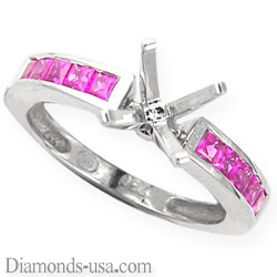 Picture of Engagement ring with pink Princess Sapphires