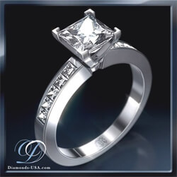 Picture of Engagement ring, 0.50 carat side Princess diamonds