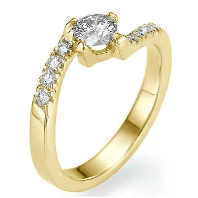 Engagement ring with side diamonds