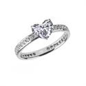 Picture of Eternity Engagement ring, 1/3 ct side diamonds