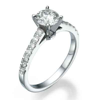 Solid delicate engagement ring 