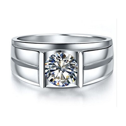 Picture of Mens engagement ring with 2 carat Lab created diamond F VS2 Ideal Cut