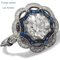 Picture of Art Deco ring Halo diamond engagement ring