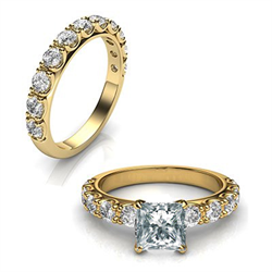 Picture of 1.45 carat side stones bridal rings set