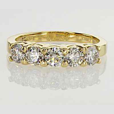 1.25 carat five round diamonds anniversary ring