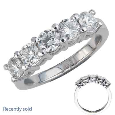 1.25 carat five round diamonds anniversary ring