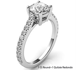 Picture of The new Classic style basket engagement ring with side diamonds