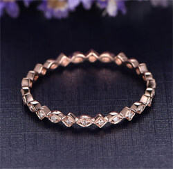 Picture of Stackable eternity scalloped diamonds anniversary or wedding ring